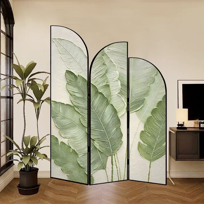 Indoor Opaque Folding Temporary Wall Panels with Natural Wood Frame, 3 Panels, Double Sided Print, Self-supporting