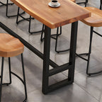 Modern Cafe Wood Bar Height Cocktail Table Footrest Trestle Counter Wine Table