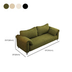 Trendy Solid Color Stain Resistant Loveseat in Black/Beige with Arm for 2 People and 2 Pillows