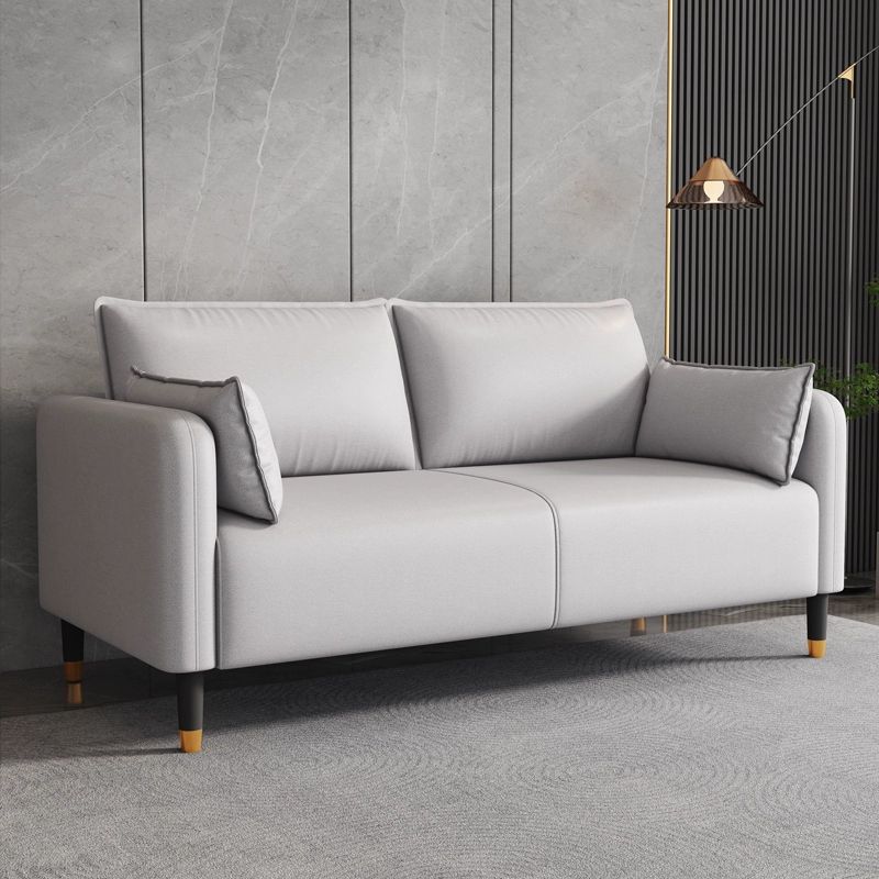 Modern Faux Leather Loveseat with Pillow Back and Foam Seat Fill