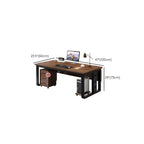 Alloy Sleigh Base Cocoa Rectangle Warp Resistant Office Desk, CPU Storage Included & Front Splash Included & Cable Management Included