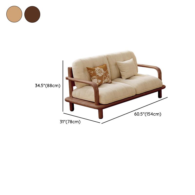 White Flannel Sofa Couch/Loveseat/Single Sofa with 5 Pillows/3 Pillows/1 Pillow and Armrest in a Modern Style