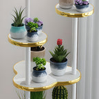 5 Tiers/4 Tiers Free Form/Square Laminate Plant Rack with 1 Piece Set and 5 Shelves/4 Shelves on Legs