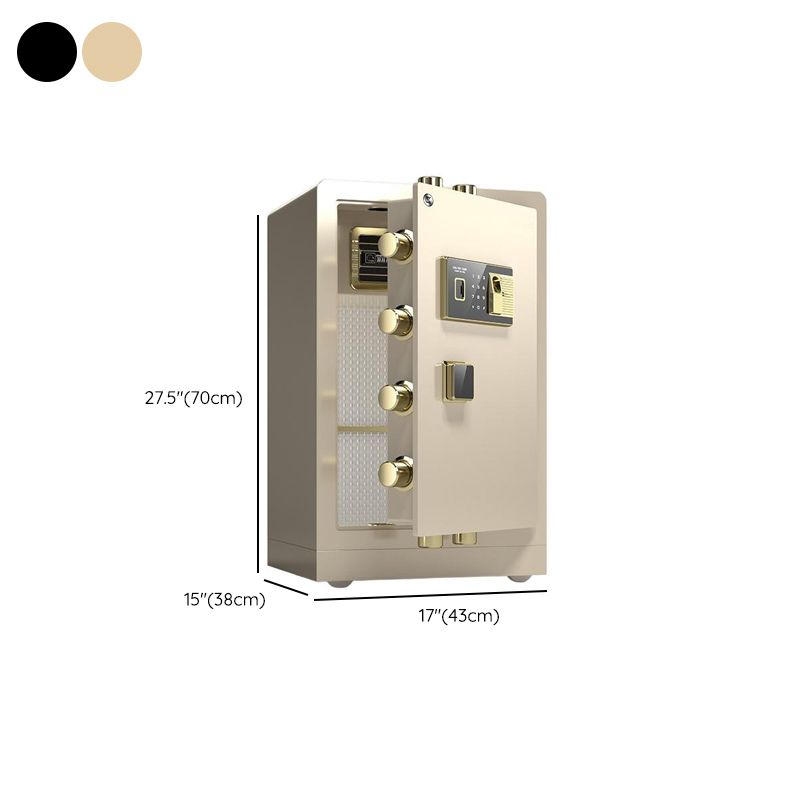 Steel Security Safe with Battery, Pry Resistant, Keys, Interior Lining, and Shelves