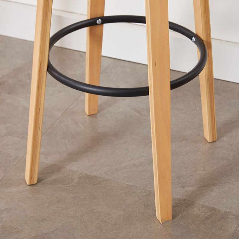 Casual Rawhide Bar Stools in Midnight Black/Scarlet/Navy Blue with Back, Turned Swivel, Round Top, and Leg Rest