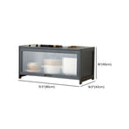 Simplistic Grey Standard Bambusa Display Stand with Cabinet, Shelf and Door