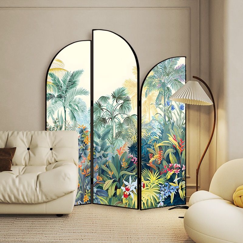 Screen Divider Minimalist Opaque Fold-up with Laminate Frame, 3 Panels, Double Sided Print, and Independent Design