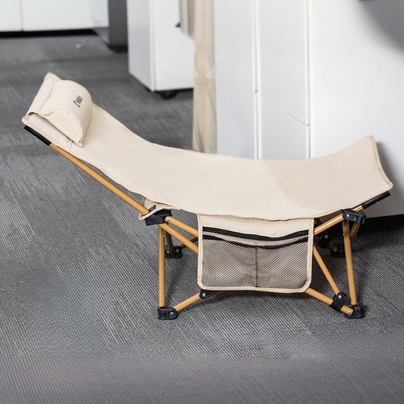 Solid Color Arm Recliner in Beige, Space-saving Design with Alloy Frame, Standard Base, Pocket Storage, and Removable Back