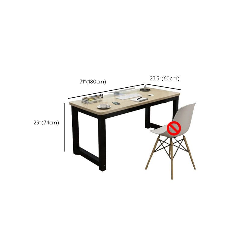 Modern Rectangular Laminate Writing Table in Chalk/Unfinished Color