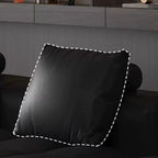 Tear Resistant Standard Sofa/Loveseat/Single Sofa in Midnight Black Genuine Leather