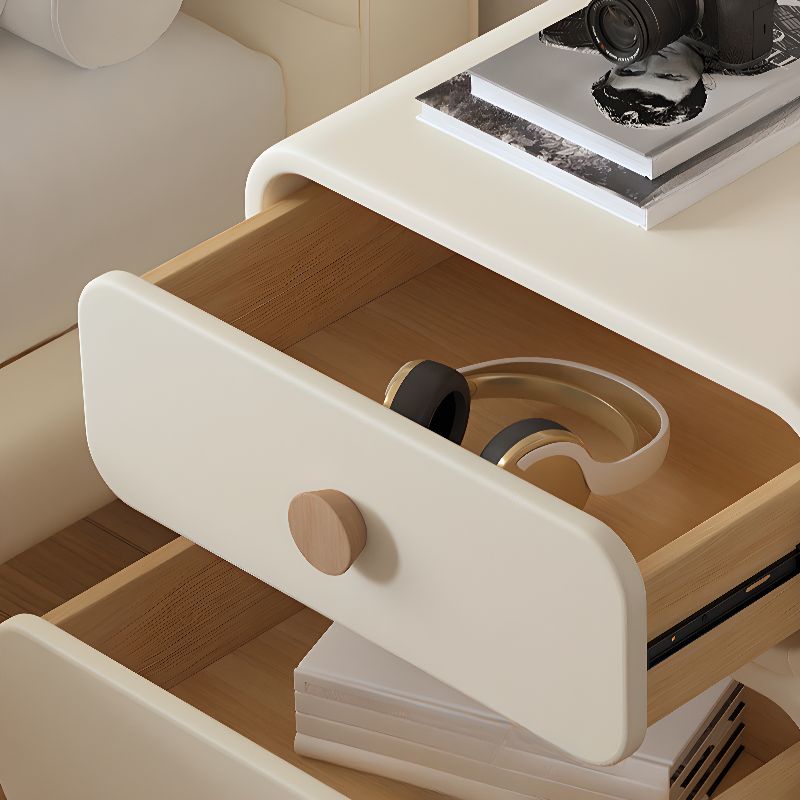 Art Deco Nightstand With Drawer Organization Featuring 2 Drawers and Pleather Countertop with Leg