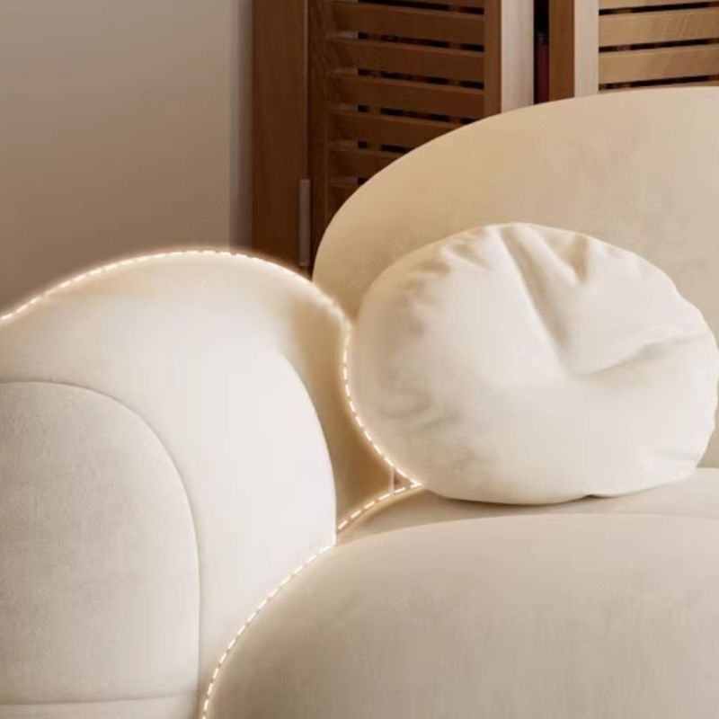 Trendy Solid Color Stain Resistant Loveseat in Light Gray/Olive Green/Beige for 2 People with 2 Pillows