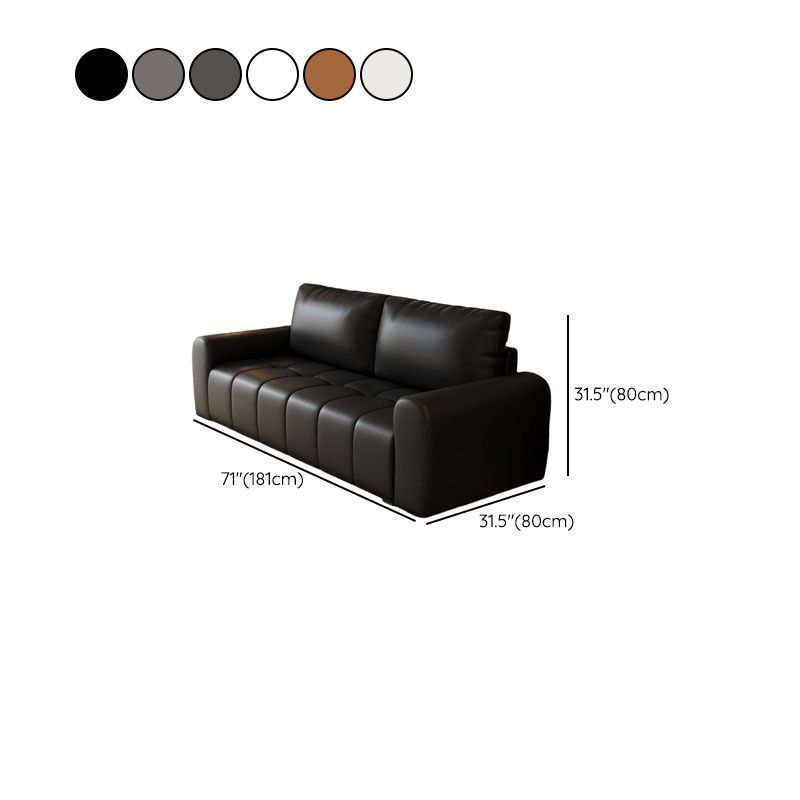 Drawing Room Standard Sofa in Pu Leather/Flannel with Dark Gray/Light Brown/Off-White Upholstery and Armrest