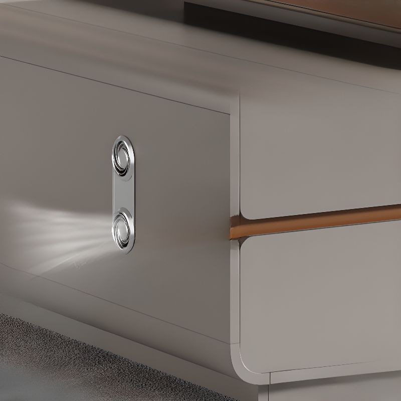 Office Desk with Cable Management, 4 Drawers, Dual-base, Exterior Shelf, CPU Storage, Light Gray Top, and Cooling Hole