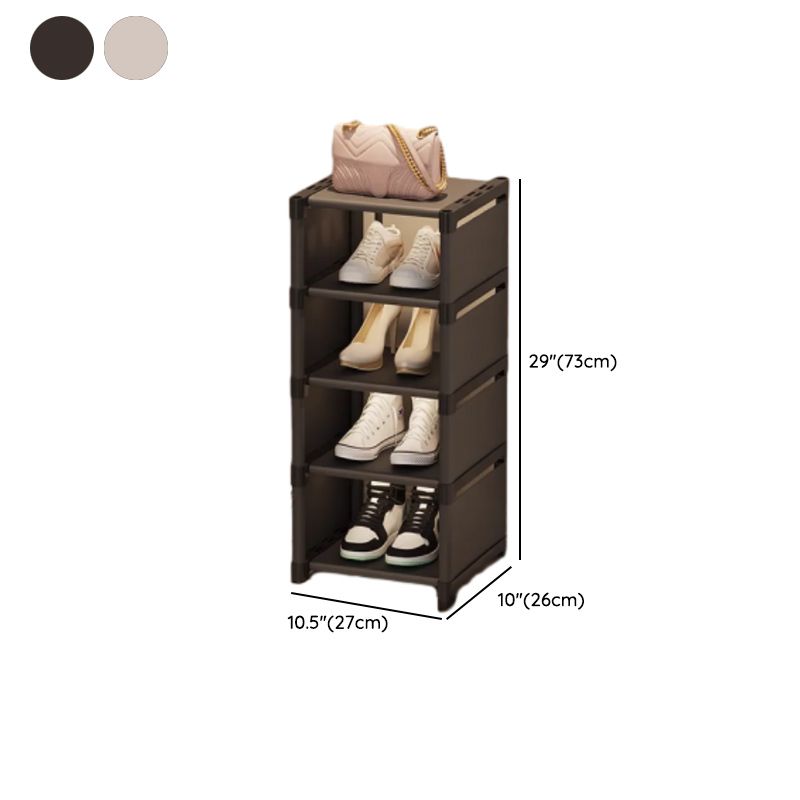 Art Deco Polymerized Material Rectangle Shoe Rack with 8/7/6 Shelves for 1-20 Pairs in Drawing Room