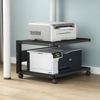 Ultra-Functional Compact Printer Stand with Locking Casters, Wood Material, Limited Warranty