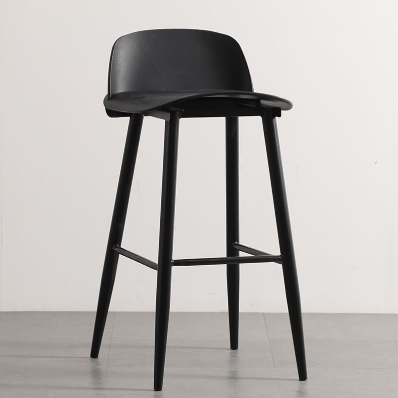 Casual Polymer Bar Stools in Hot Pink/Lemon Color/Light Blue with Back and Pail Seat, Featuring Leg Rest