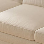 Drawing Room Standard Sofa in Light Gray/Navy Blue/Off-White with Armrest