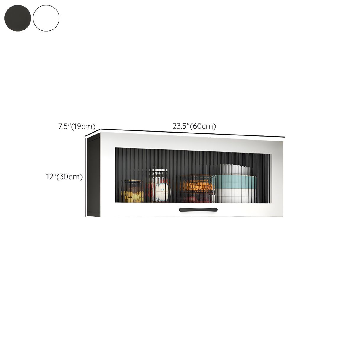 Contemporary Faux Wood Wall Mounted Display Cabinet with Acrylic Door