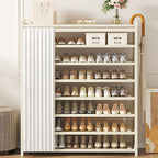 Art Deco Bambusa Rectangle Shoe Rack with 6 Shelves/5 Shelves/8 Shelves, Drawing Room, 21-30 Pairs/11-20 Pairs/31-40 Pairs