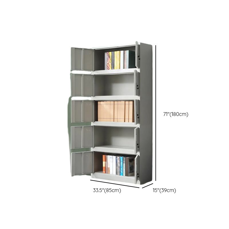 Ivory Trendy Alloy Supplies Cabinet with Locker, Adjustable Shelving, Locking Door, and 1-Wide Compartments