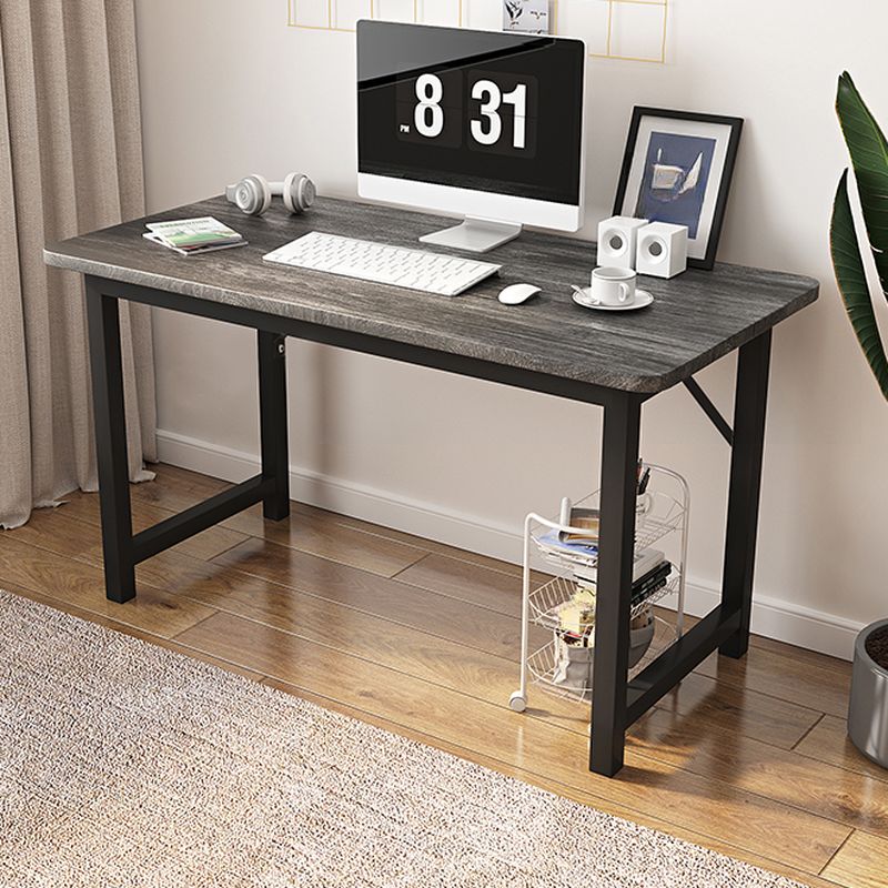 Modern Rectangular Laminate Writing Table in Gray/Unfinished Color