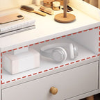 Modish Drawer Storage Bedside Table with 1 Drawer, 3 Shelves, and Composite Wood Countertop