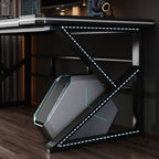 Simple Warp Resistant Mdf Wood Trestle Base Gaming Computer Desk with Wire Management, Free Standing