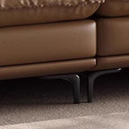 Modish Solid Color Stain Resistant Standard Sofa/Loveseat in Auburn with Pillow Top Arm and 2 Pillows for 5 Person/4-seater/3-seater