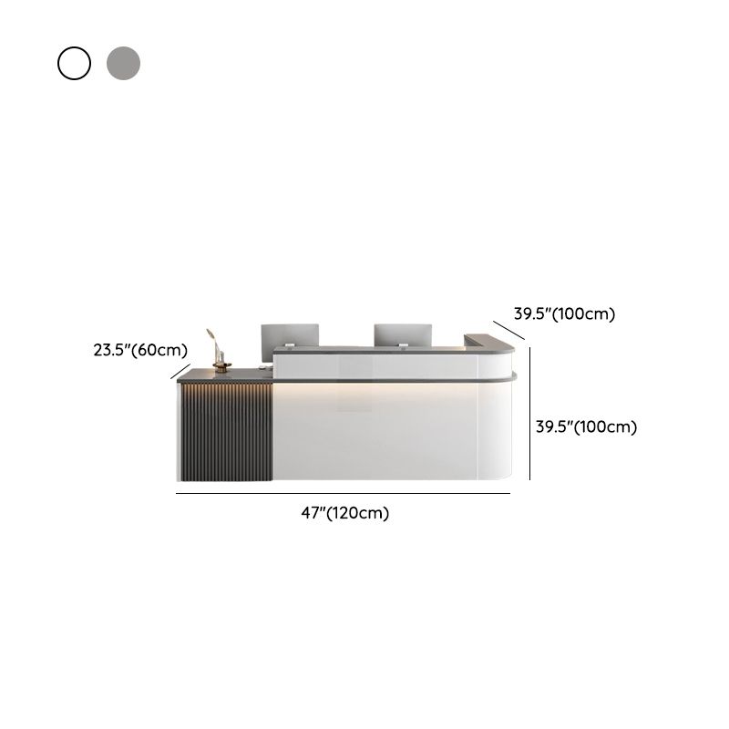 L-Shape with Cupboard Hutch Keyboard Tray Cable Management 2 Drawer Pedestals Filing Cabinet and Desk Return