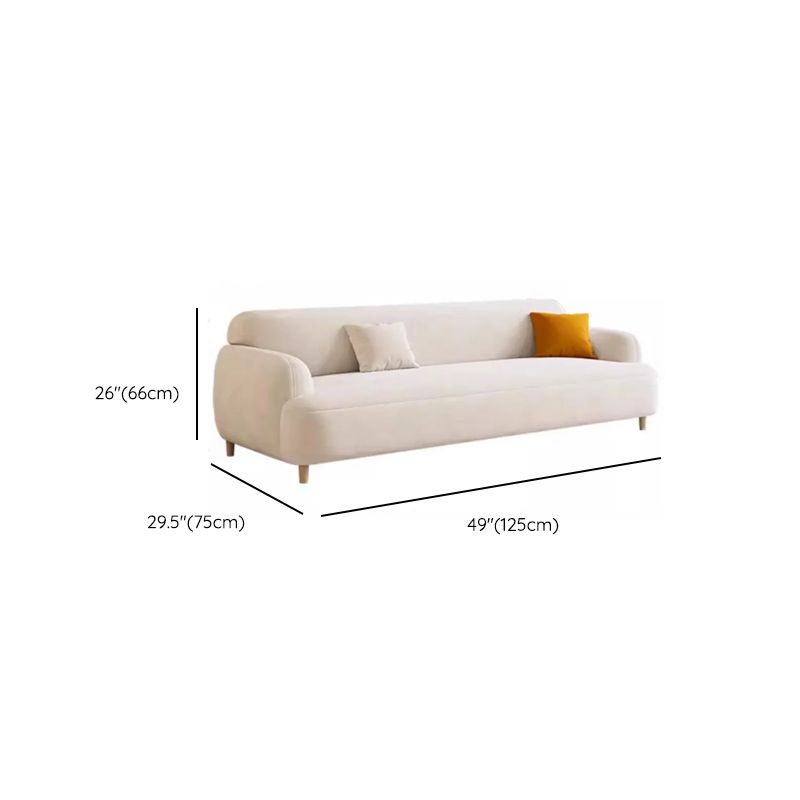 Contemporary Modern Solid Color Scratch-durable Standard Sofa/Loveseat/Single Sofa in White, 2-seater/Seats 3/Seats 4 with 2 Pillows/1 Pillow