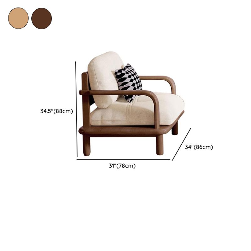 White Flannel Sofa Couch/Loveseat/Single Sofa with 5 Pillows/3 Pillows/1 Pillow and Armrest in a Modern Style