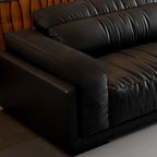 Tear Resistant Convertible Sofa in Black with Arm