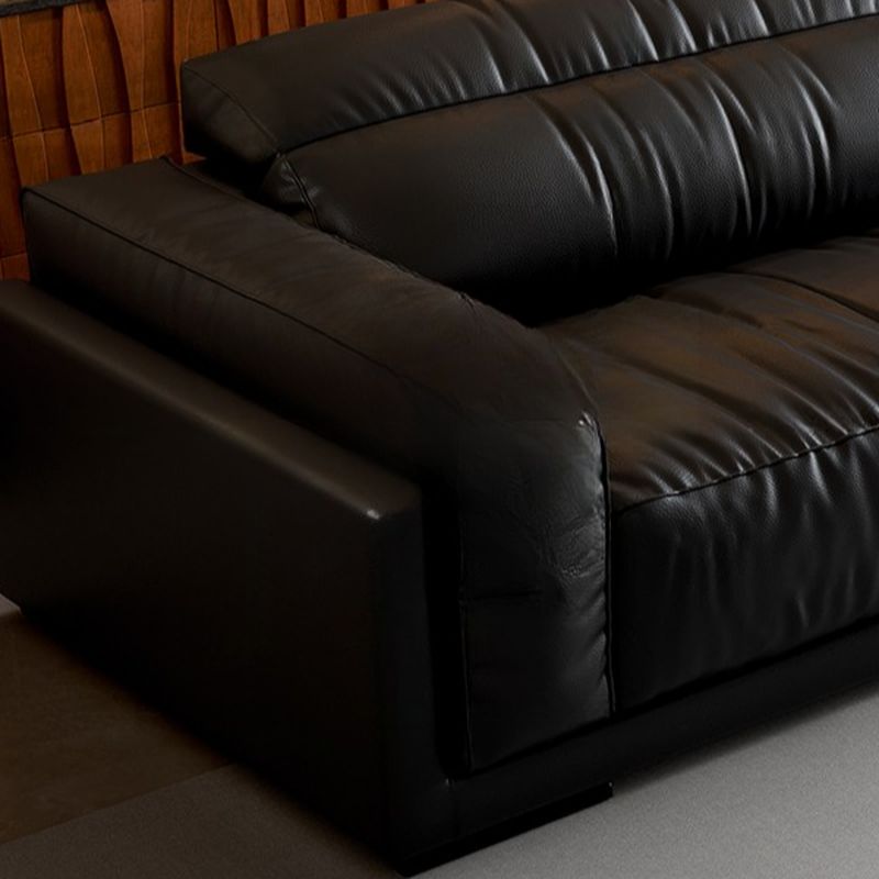 Tear Resistant Convertible Sofa in Black with Arm