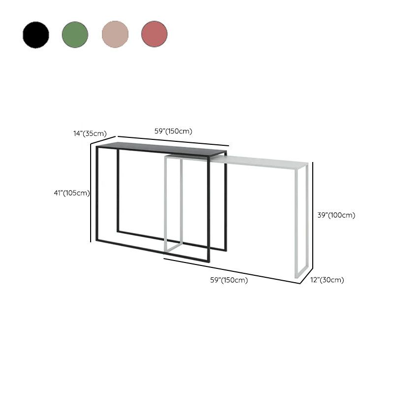 Alloy Sled Base Pub Table in Ink/Peony/Lime Green with Pull Out Feature