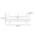 Northern European Wooden 2/3-Seater Sofa Wood Legs Square Arm Sofa