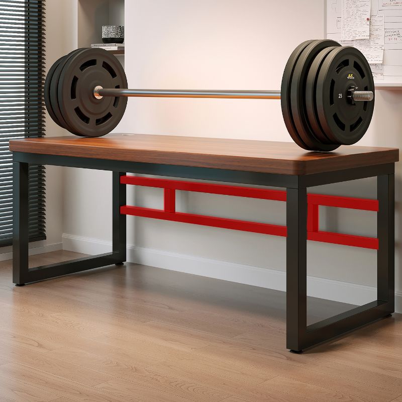 Black/Chalk Rectangular Metal Table with Cable Management and Twin Support Base, Warp Resistant and Rounded Corners
