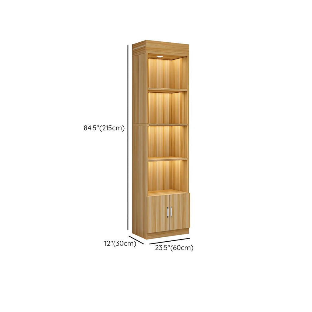 Multi-shelf Modern & Contemporary Style Wood Hutch Cabinet for Living Room