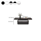 Plinth Rectangular Stone Single Coffee Table with 1 Drawer for Foyer