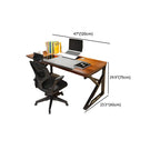 Simple Warp Resistant Mdf Wood Trestle Base Gaming Computer Desk with Wire Management, Free Standing
