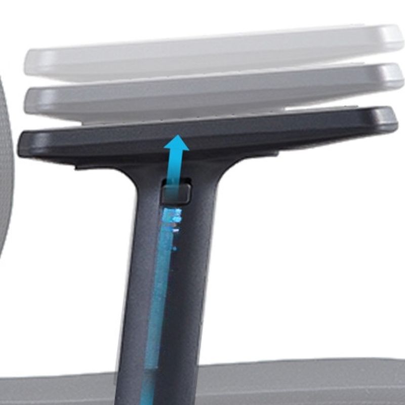 Simple Multi-levelled Single Color Chair with Nylon Frame in Midnight Black, Lumbar Support, Tilt Mechanism, and Glide Movement