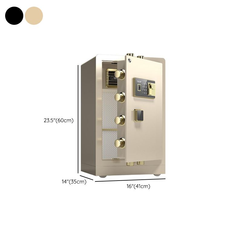 Steel Security Safe with Battery, Pry Resistant, Keys, Interior Lining, and Shelves