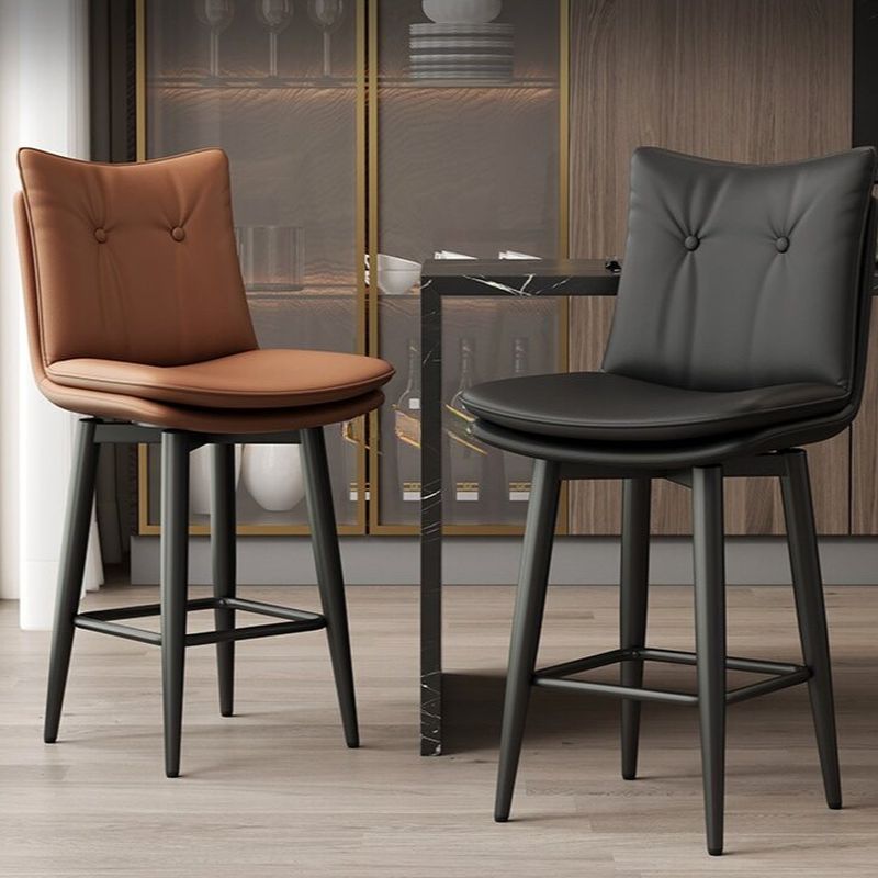 Casual Soft Seating/Rawhide Bar Stools in White/Caramel/Amber Color with Back, Turned Swivel Saddle Seat, and Leg Rest
