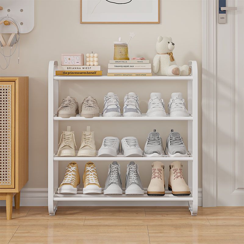 Art Deco Alloy Rectangle Shoe Rack with 6 Shelves for 11-20 Pairs in Drawing Room
