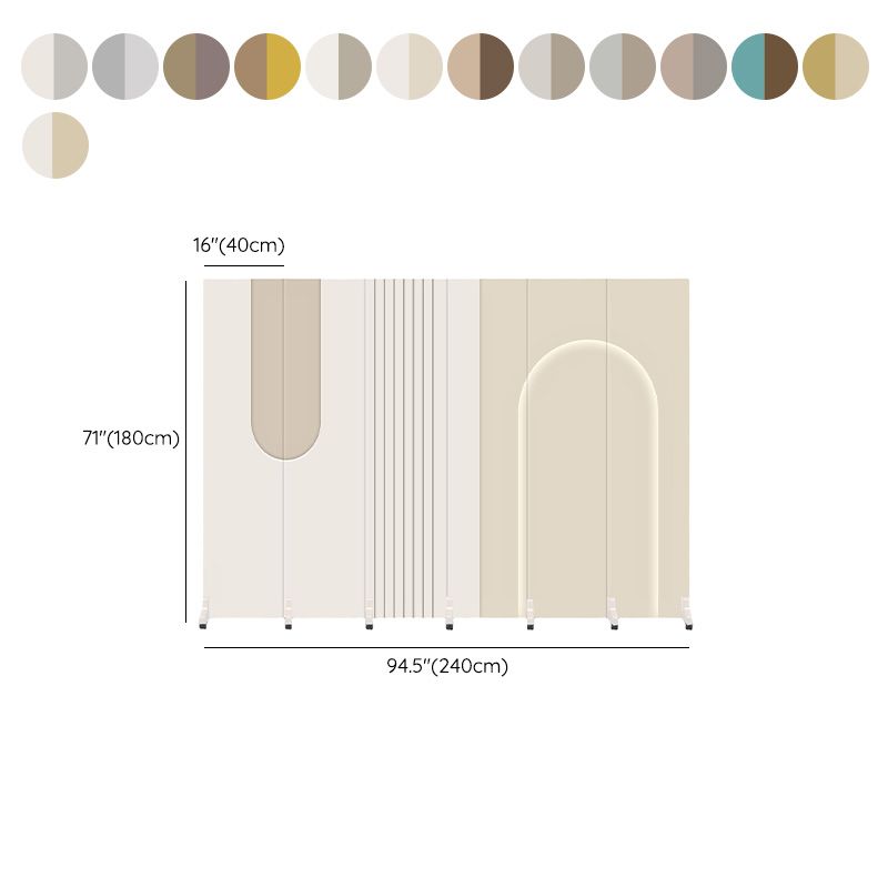 Indoor Opaque Folding Natural Wood Temporary Wall Panels with 6 Panels, Double Sided Print, and Self-supporting Design