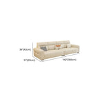 Modish Solid Color Stain Resistant Standard Sofa/Loveseat in Beige, Seats 7/6-Seater/5 Person with 3 Pillows
