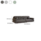 Modish Solid Color Stain Resistant Standard Sofa in Midnight Black/White/Light Brown, Seats 3/2-seater with 2 Pillows