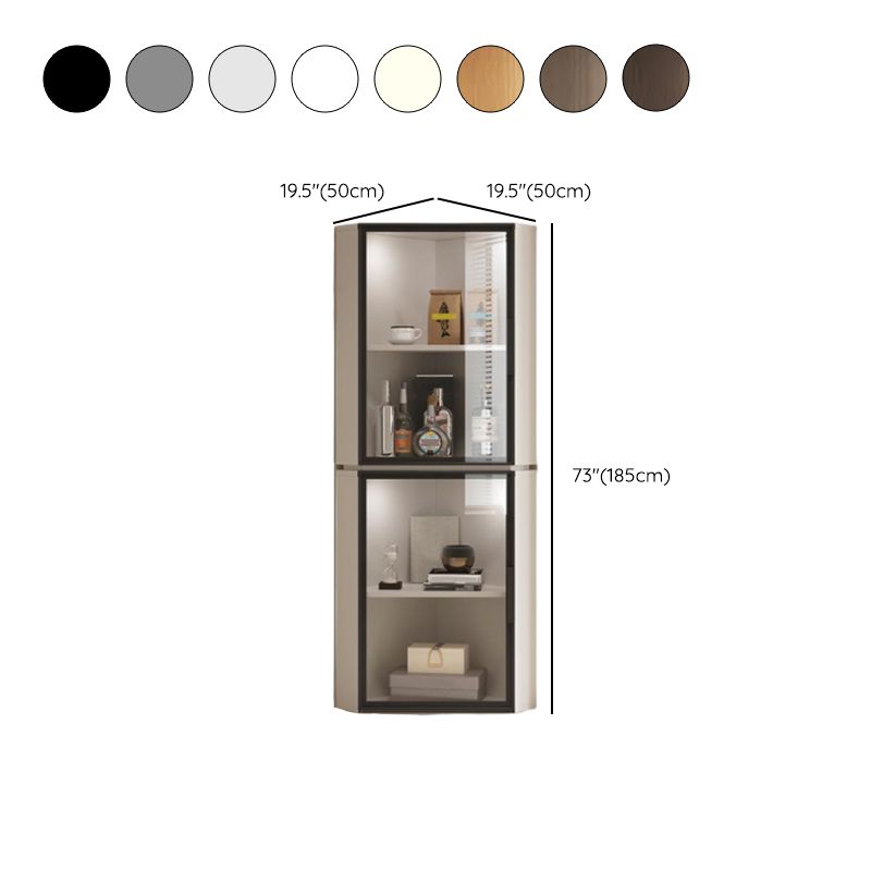 Nook Detached Accent Cabinet with Damp-proof and Scratch-immune Features, Glazed Door, Grip Bars, and Midnight Black/Chalk/Sepia Top