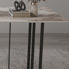 Casual Writing Desk with Easy Assembly and Corrosion Resistant Double Pedestal Base in Ink/Chalk/Beige, Unattached Slate Top