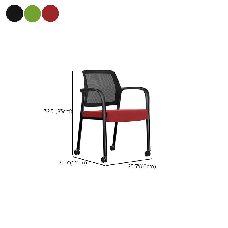 Casual Side Chair with Support Rail Arms, Non-foldable Metal Frame, 1 Piece for Tile Flooring